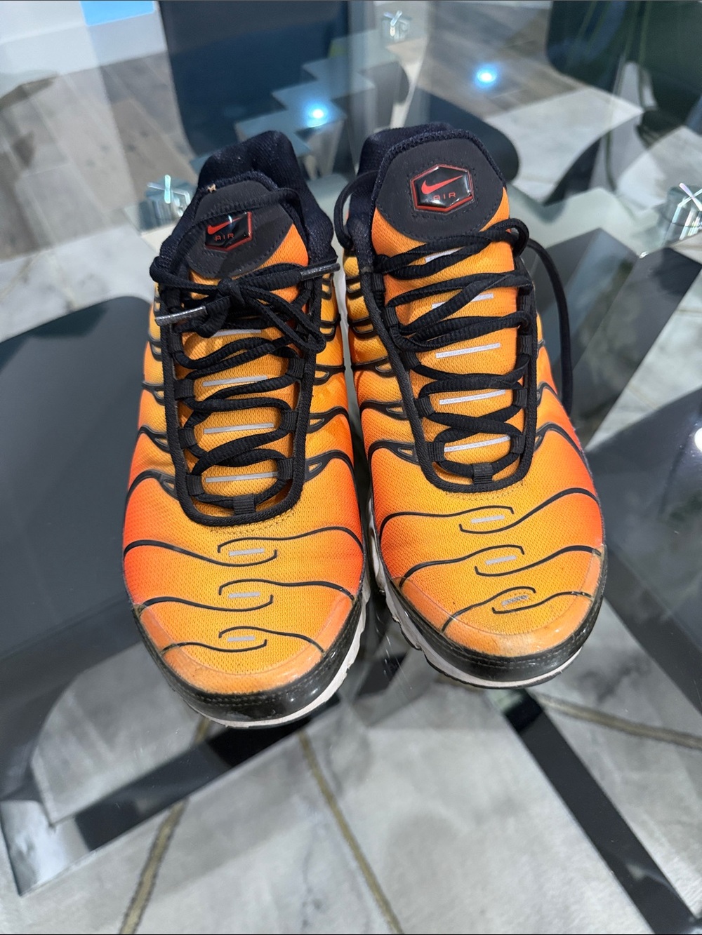 Nike Men’s Orange and Black Gradient Running Sneakers